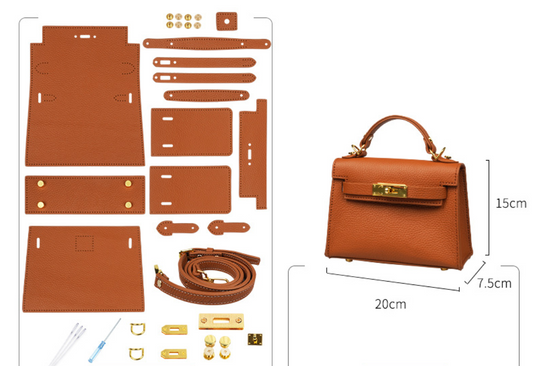 DIY real leather handbag, craft kit